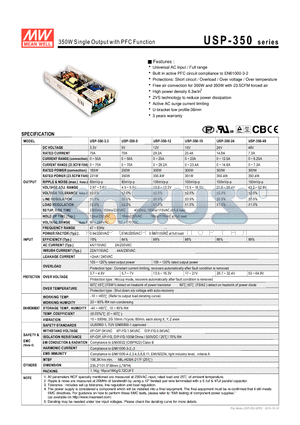 USP-350-12 datasheet - 350W Single Output with PFC Function