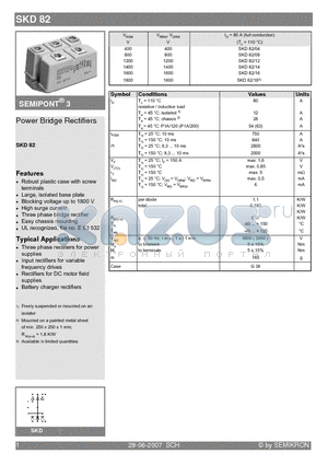SKD82/18 datasheet - Power Bridge Rectifiers