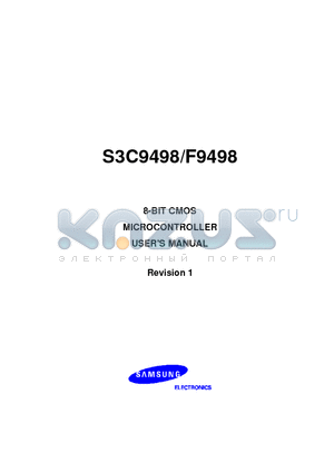 S3F9498 datasheet - 8-BIT CMOS MICROCONTROLLER