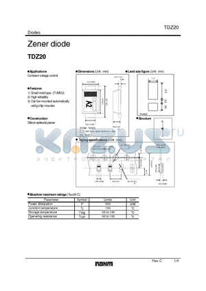 TDZ20 datasheet - Zener diode
