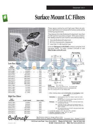 S3HP606L datasheet - Surface Mount LC Filters