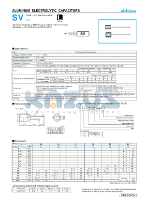 USV1A220MFD datasheet - ALUMINUM ELECTROLYTIC CAPACITORS