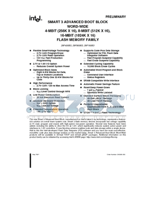 TE28F160B3-T150 datasheet - SMART 3 ADVANCED BOOT BLOCK WORD-WIDE