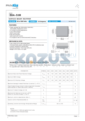 S3M datasheet - SURFACE MOUNT RECTIFIER