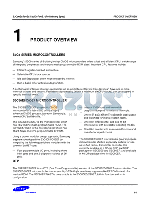 S3P80E7 datasheet - S3C8-SERIES MICROCONTROLLERS