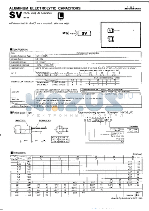 USV1VXXX datasheet - Aluminum Electrolytic Capacitor