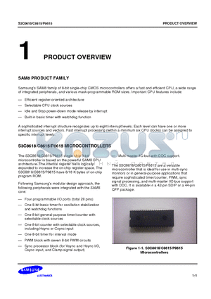 S3P8615 datasheet - S3C8618/C8615/P8615 MICROCONTROLLERS