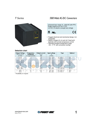 UT1201-7 datasheet - 500 Watt AC-DC Converters