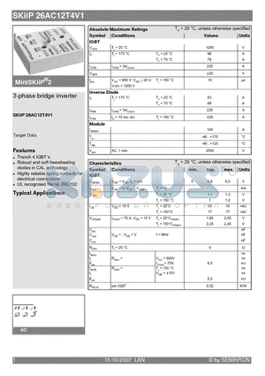 SKIIP26AC12T4V1 datasheet - 3-phase bridge inverter