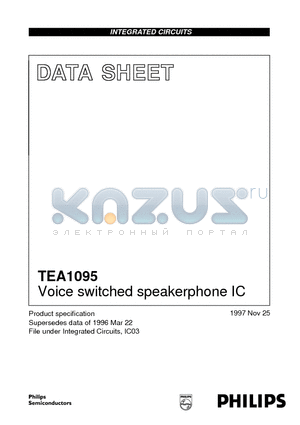 TEA1095 datasheet - Voice switched speakerphone IC