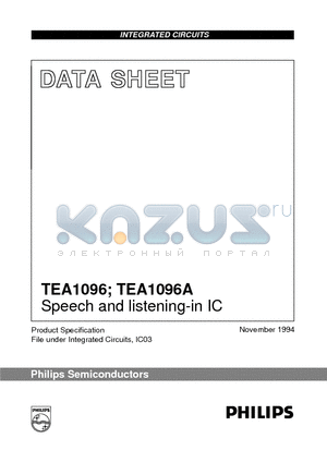 TEA1096 datasheet - Speech and listening-in IC