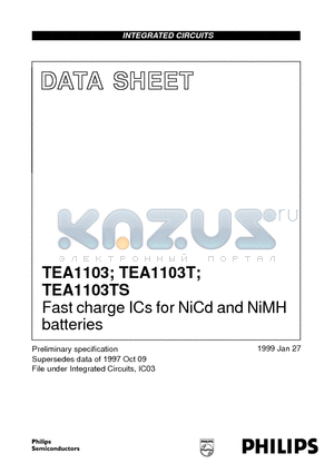 TEA1103T datasheet - Fast charge ICs for NiCd and NiMH batteries