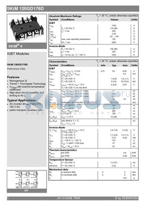 SKIM120GD176D datasheet - IGBT Modules