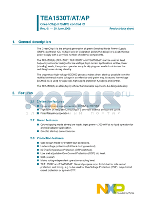 TEA1530AP datasheet - GreenChip II SMPS control IC