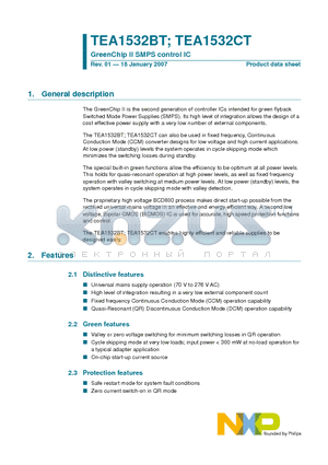 TEA1532CT datasheet - GreenChip II SMPS control IC