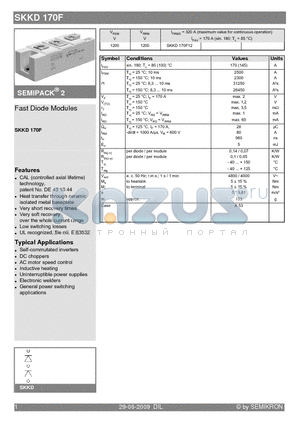 SKKD170F12 datasheet - Fast Diode Modules
