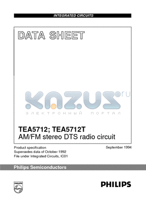 TEA5712T datasheet - AM/FM stereo DTS radio circuit
