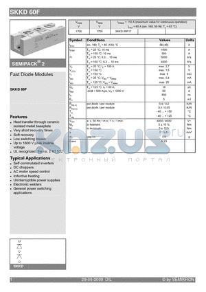 SKKD60F17 datasheet - Fast Diode Modules