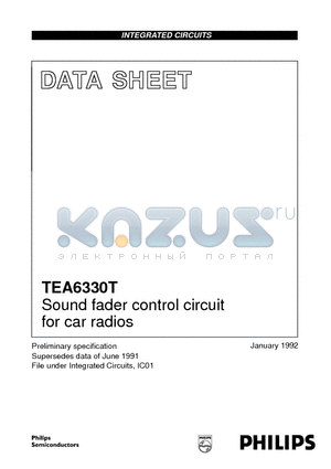 TEA6330T datasheet - Sound fader control circuit for car radios