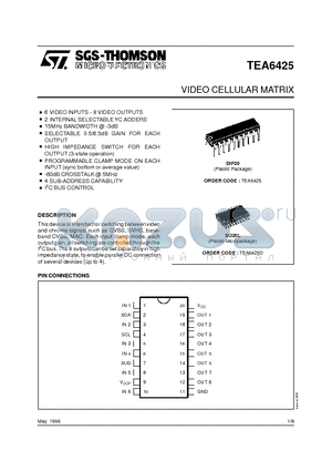 TEA6425D datasheet - VIDEO CELLULAR MATRIX