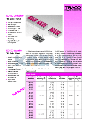 TEG0512 datasheet - DC/DC-Converter,Wandler
