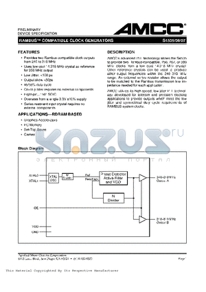 S4507 datasheet - RAMBUS COMPATIBLE CLOCK GENERATORS