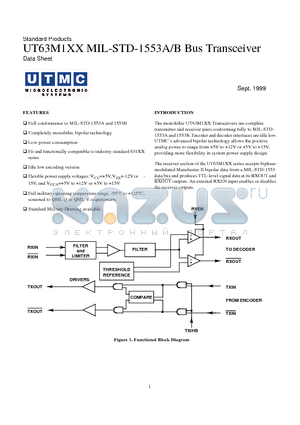 UT63M105PCA datasheet - MIL-STD-1553A/B Bus Transceiver