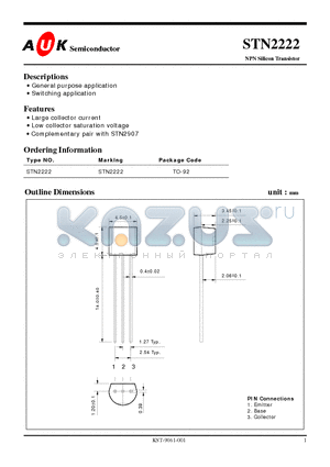 STN2222 datasheet - NPN Silicon Transistor