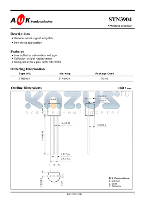 STN3904 datasheet - NPN Silicon Transistor