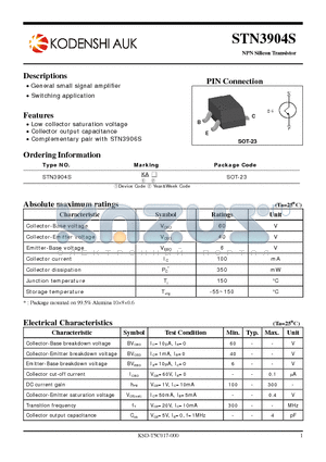 STN3904S datasheet - NPN Silicon Transistor