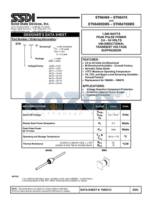 STN6470 datasheet - TRANSIENT VOLTAGE SUPPRESSOR