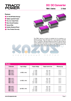 TEM2-0512 datasheet - DC/DC Converter