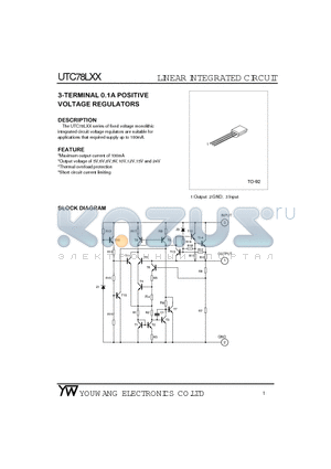 UTC78LXX datasheet - 3-TERMINAL 0.1A POSITIVE VOLTAGE REGULATORS