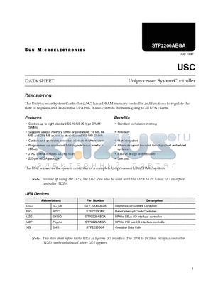 STP2230SOP datasheet - Uniprocessor System Controller