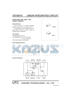 UTCM2110 datasheet - LINEAR INTEGRATED CIRCUIT