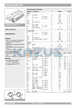 SKM400GB12E4 datasheet - IGBT4 Modules