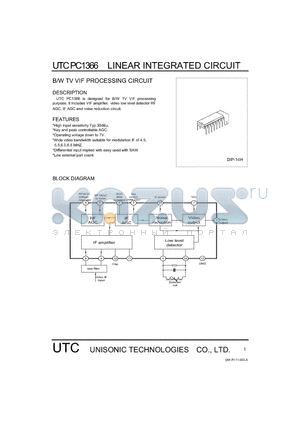 UTCPC1366 datasheet - LINEAR INTEGRATED CIRCUIT