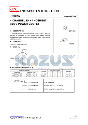 UTF3055L-TN3-R datasheet - N-CHANNEL ENHANCEMENT MODE POWER MOSFET