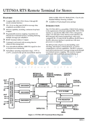 UTI760A datasheet - UTI760A RTS Remote Terminal for Stores