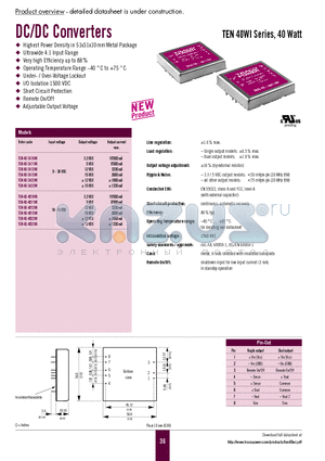 TEN40-4812WI datasheet - DC/DC Converters