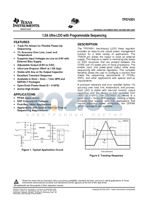 TPS74301KTWR datasheet - 1.5A Ultra-LDO with Programmable Sequencing