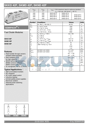 SKMD42F datasheet - Fast Diode Modules