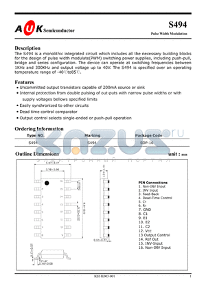 S494_1 datasheet - Pulse Width Modulation