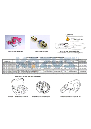 W58-124-9069910 datasheet - QT-BNC Connector To Tooling Cross Reference