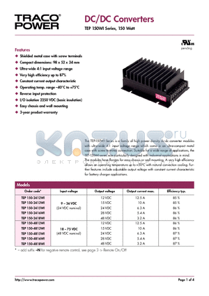 TEP150-4815WI datasheet - DC/DC Converters