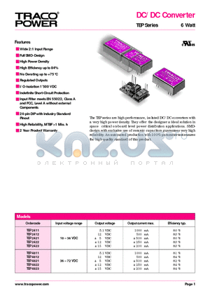 TEP2411 datasheet - DC/DC Converter