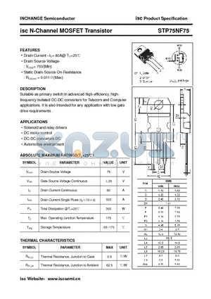 STP75NF75 datasheet - isc N-Channel MOSFET Transistor