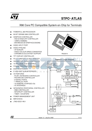 STPC12GEYC datasheet - X86 Core PC Compatible System-on-Chip for Terminals