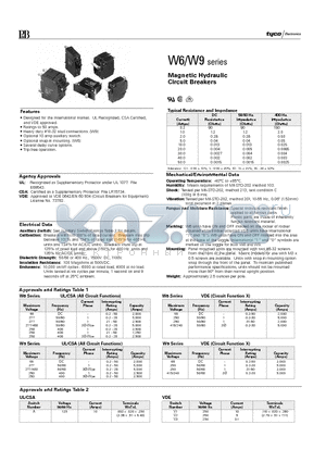 W69-A3S5-20 datasheet - Magnetic Hydraulic Circuit Breakers