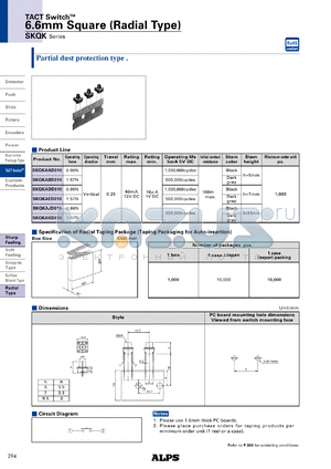 SKQKAAD010 datasheet - 6.6mm Square (Radial Type)